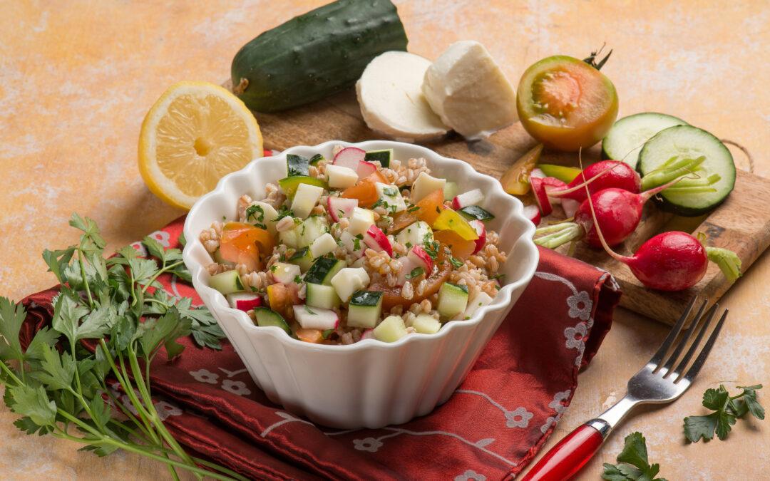 spelt salad with mixed vegetables